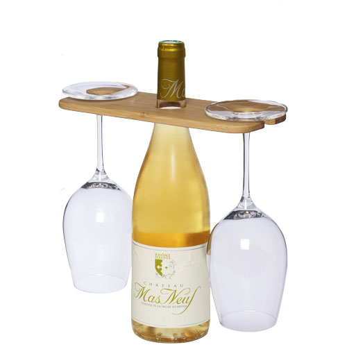 Mill Wine Bottle And Glass Carrying Butler - Wood