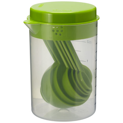 Spoony 7-Piece Measuring Spoon Set - Lime, Transparent