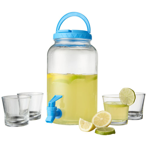 Festi 5-Piece Beverage Dispenser Set - Transparent Clear