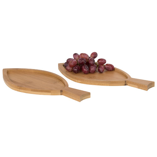 Anna 2-Piece Bamboo Amuse Set In Fish Shape - Wood