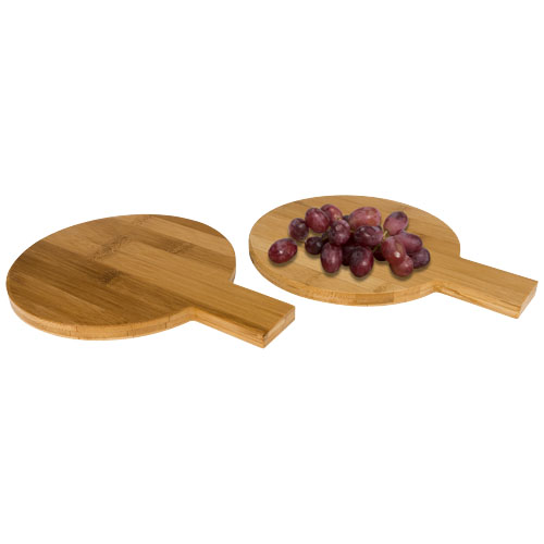 Ayden 2-Piece Bamboo Amuse Set In Round Shape - Wood