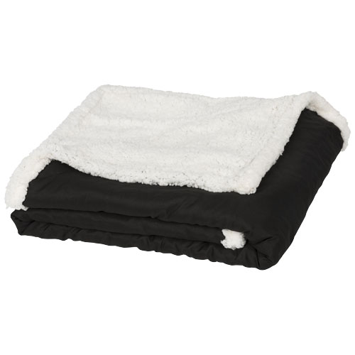 Far Sherpa Plaid Blanket - Black
