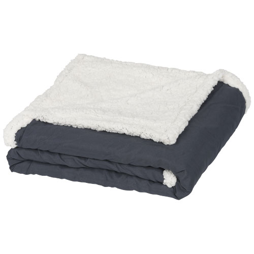 Far Sherpa Plaid Blanket - Grey