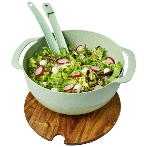 Lucha Wheat Straw Salad Bowl With Servers - Mint