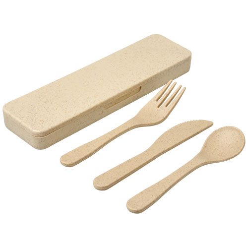 Bamberg Bamboo Fibre Cutlery Set - Beige