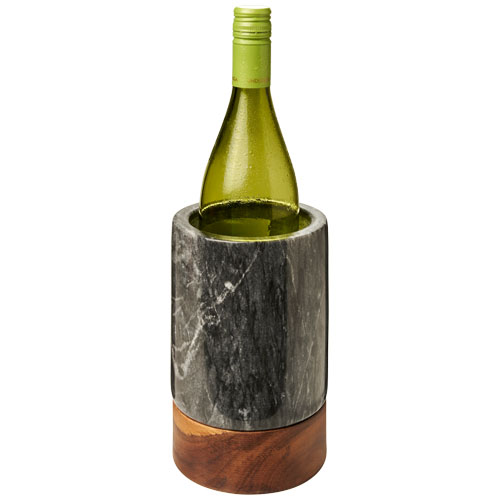 Harlow Marble And Wood Wine Cooler - Wood, Granite