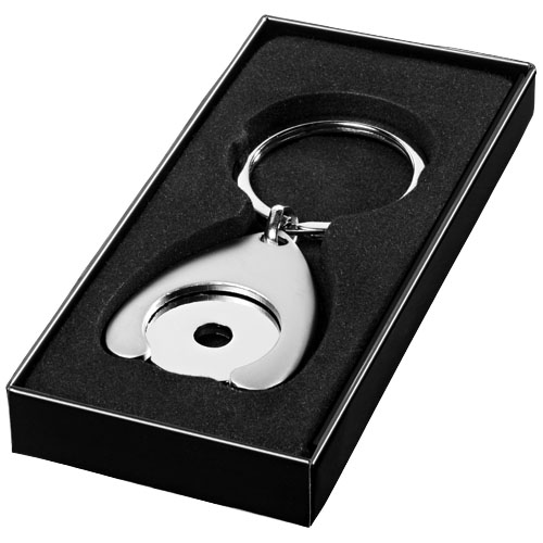 Trolley Coin Holder Keychain - Silver