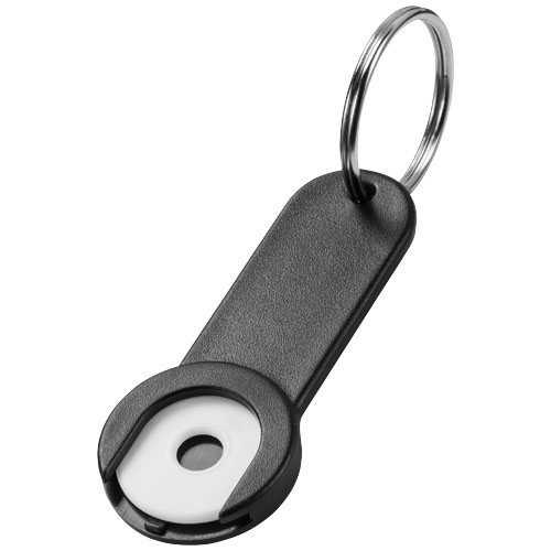 Shoppy Coin Holder Keychain - Black