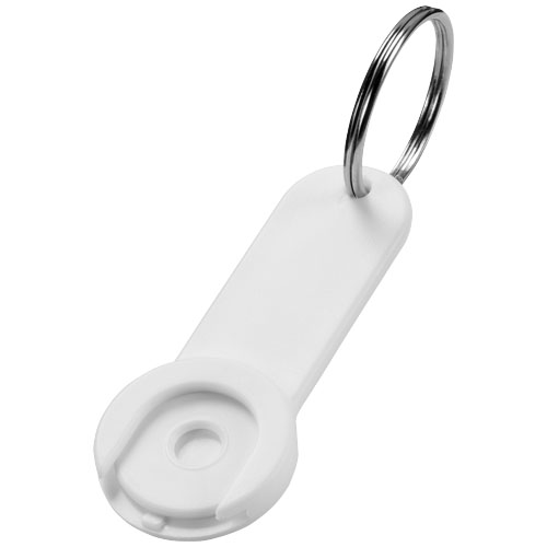 Shoppy Coin Holder Keychain - White