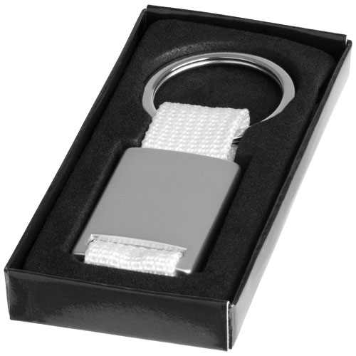Alvaro Webbing Keychain - Silver, White