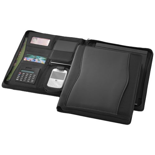 Wave A4 Zippered Portfolio - Black