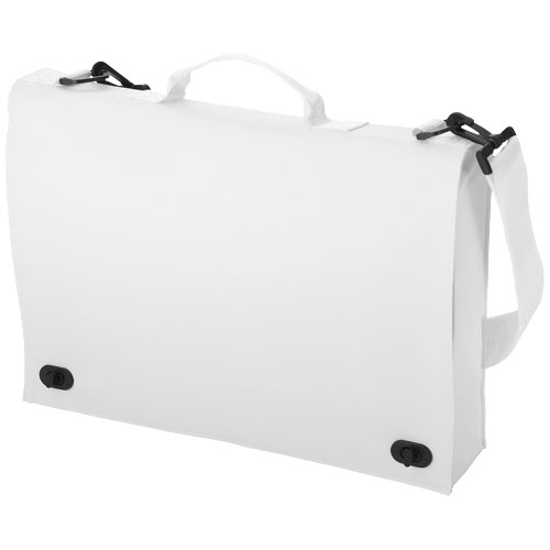 Santa Fe 2-Buckle Closure Conference Bag - White