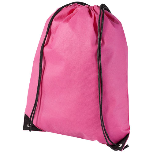 Evergreen Non-Woven Drawstring Backpack - Cerise