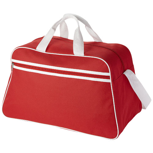 San Jose 2-Stripe Sports Duffel Bag - Red