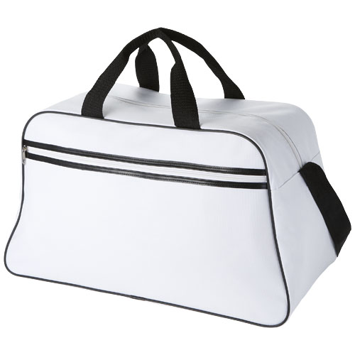 San Jose 2-Stripe Sports Duffel Bag - White