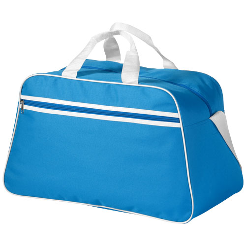 San Jose 2-Stripe Sports Duffel Bag - Aqua