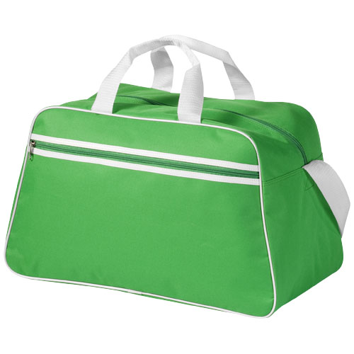 San Jose 2-Stripe Sports Duffel Bag - Bright Green