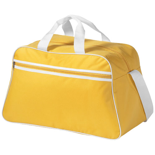 San Jose 2-Stripe Sports Duffel Bag - Yellow