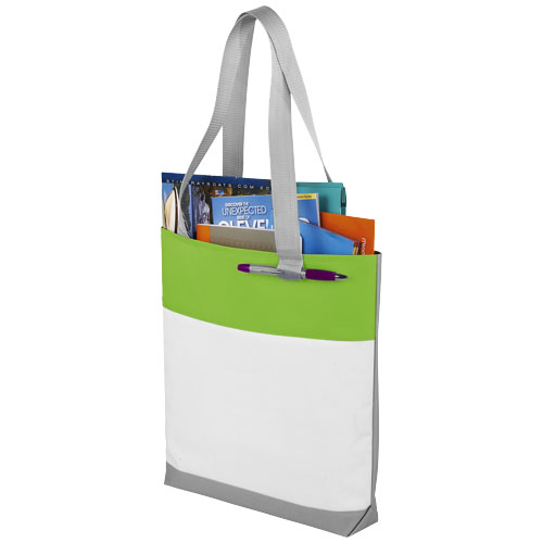 Bloomington Colour-Block Convention Tote Bag - White, Lime Green