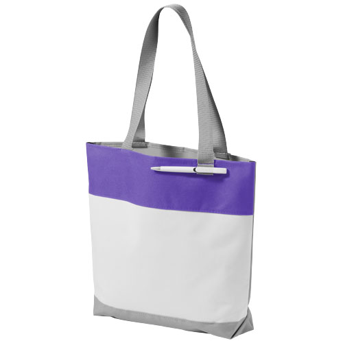 Bloomington Colour-Block Convention Tote Bag - White, Purple