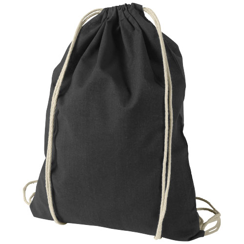 Oregon 100 G/M² Cotton Drawstring Backpack - Black