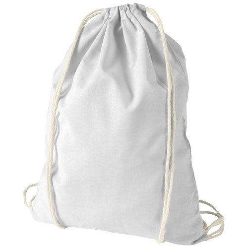 Oregon 100 G/M² Cotton Drawstring Backpack - White