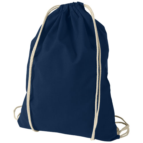 Oregon 100 G/M² Cotton Drawstring Backpack - Navy