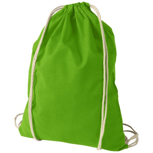 Oregon 100 G/M² Cotton Drawstring Backpack - Lime Green
