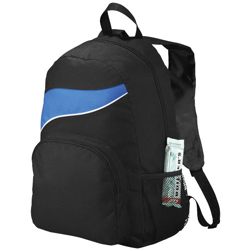 Tornado Zippered Front Pocket Backpack - Black, Royal Blue
