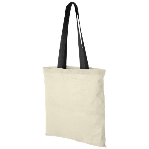 Nevada 100 G/M² Cotton Tote Bag Coloured Handles - Natural, Black