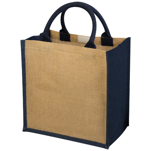 Chennai Jute Tote Bag - Natural, Navy