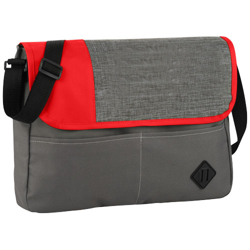 Offset Messenger Bag - Grey, Red