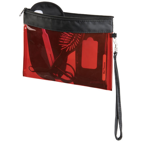 Sid Seethrough Travel Pouch - Transparent Red