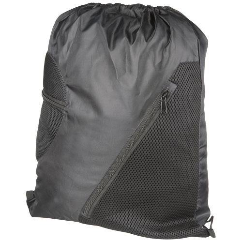 Kick Zippered Pockets Drawstring Backpack - Black