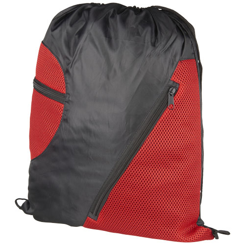 Kick Zippered Pockets Drawstring Backpack - Red