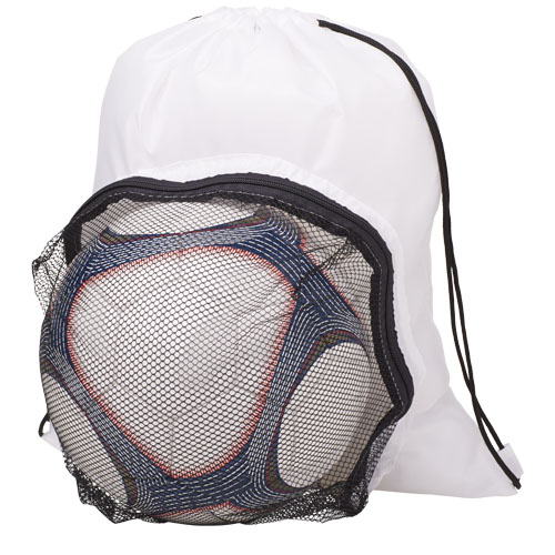 Goal Drawstring Backpack With Football Compartment - White