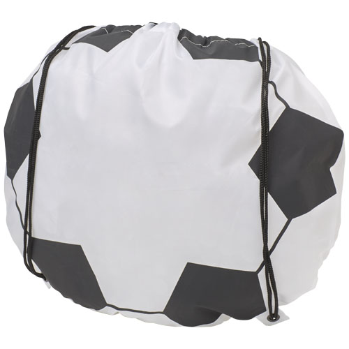 Penalty Football-Shaped Drawstring Backpack - White, Black