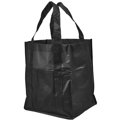 Savoy Slash Pocket Laminated Non-Woven Tote Bag - Black