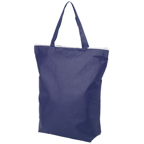 Privy Zippered Short Handle Non-Woven Tote Bag - Royal Blue