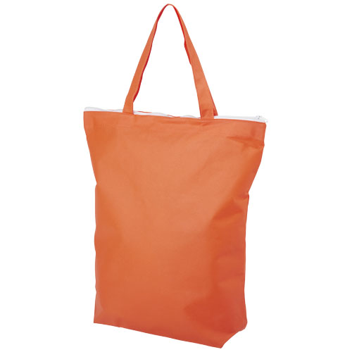 Privy Zippered Short Handle Non-Woven Tote Bag - Orange