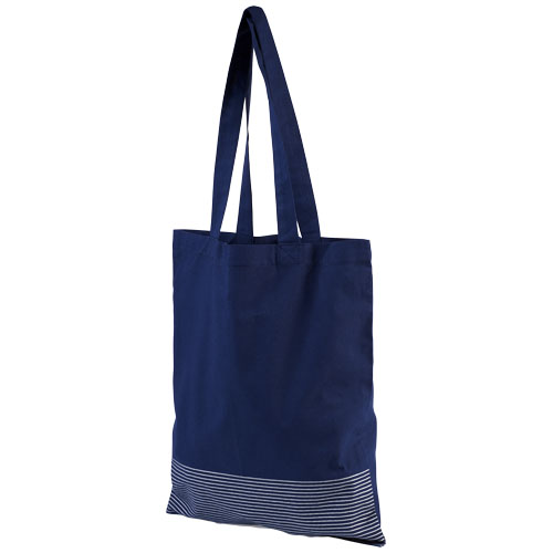 Aylin 140 G/M² Silver Lines Cotton Tote Bag - Navy
