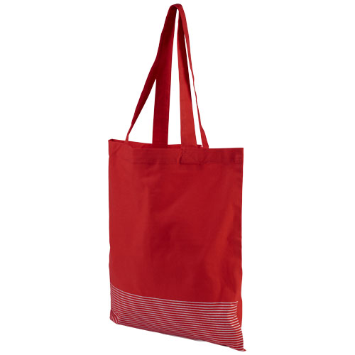 Aylin 140 G/M² Silver Lines Cotton Tote Bag - Red