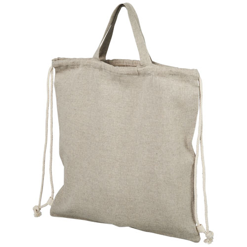 Pheebs 150 G/M² Recycled Cotton Drawstring Backpack - Heather Natural