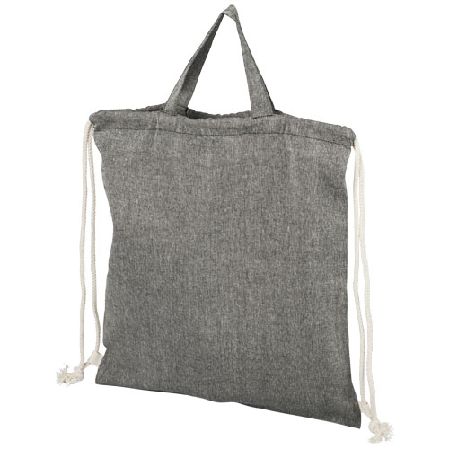 Pheebs 150 G/M² Recycled Cotton Drawstring Backpack - Heather Black