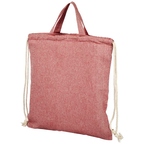 Pheebs 150 G/M² Recycled Cotton Drawstring Backpack - Heather Red
