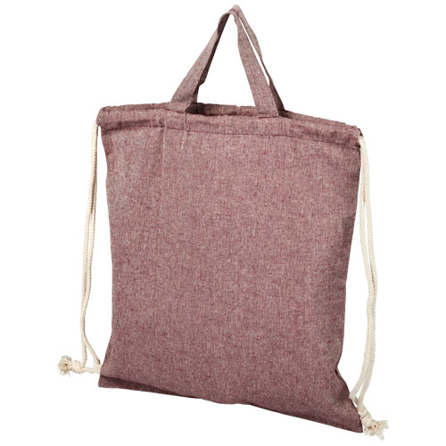 Pheebs 150 G/M² Recycled Cotton Drawstring Backpack - Heather Maroon