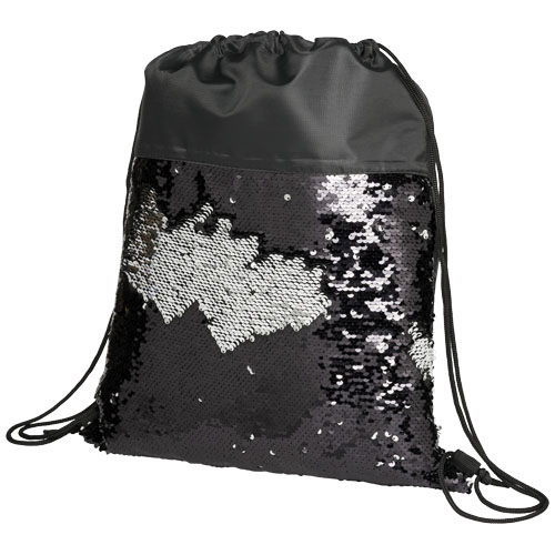 Mermaid Sequin Drawstring Backpack - Black