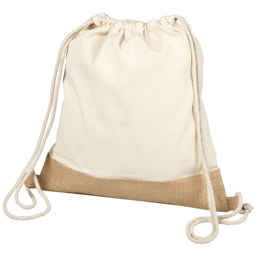 Delhi Cotton Jute Drawstring Backpack - Natural