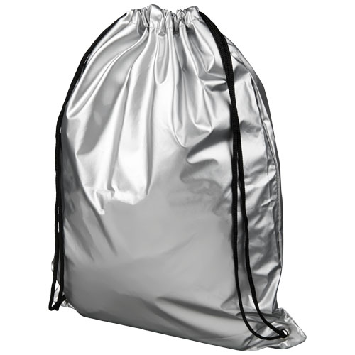 Oriole Shiny Drawstring Backpack - Silver