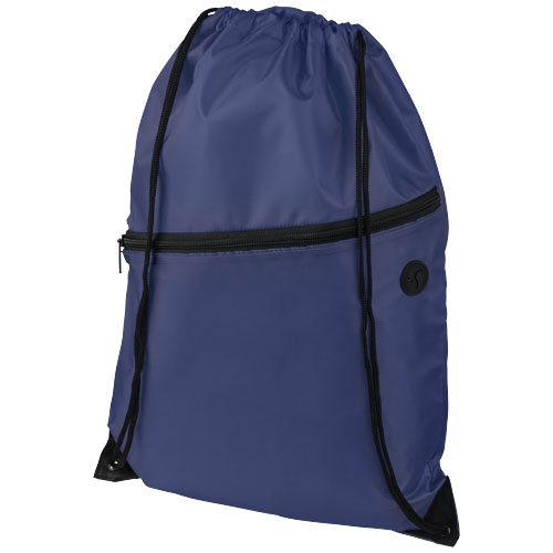 Oriole Zippered Drawstring Backpack - Navy
